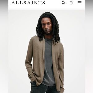 AllSaints Mode Merino Ramskull Open Cardigan